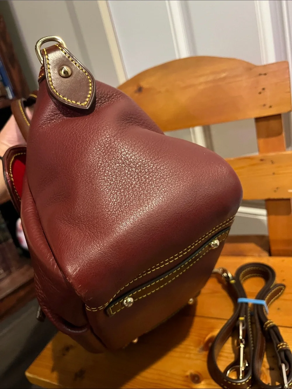 🍓TRADED🍓DOONEY & BOURKE Dark Red Samba Satchel w/ Dooney Lock
